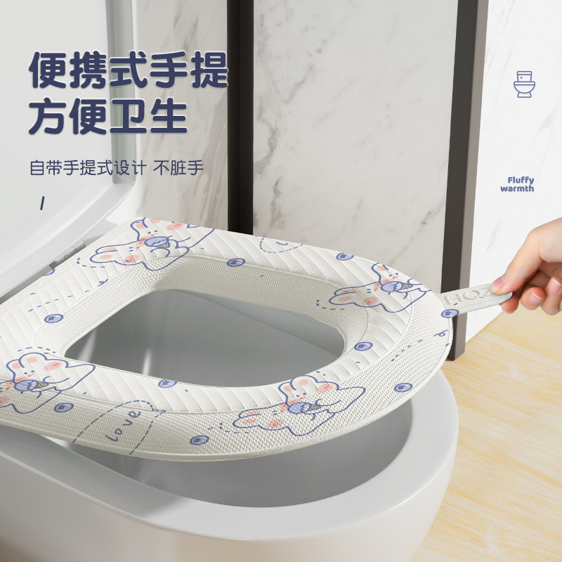新款时尚印花四季通用家用马桶坐垫卡通可爱厕所马桶圈坐便套批发