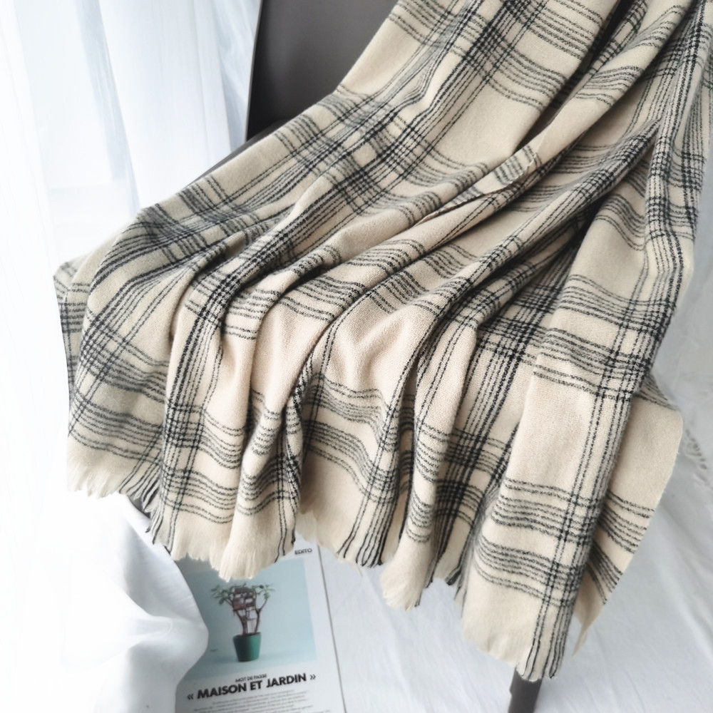 Cashmere Scarf For Women Autumn And Winter New Classic Plaid Scarf Shawl Thickened Warm Foreign Trade Scarf For Men Cross-Border details Picture