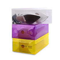 Integrated transparent shoe box Shoe storage box Folding thickened pp plastic storage shoe cabinet clamshell shoe box