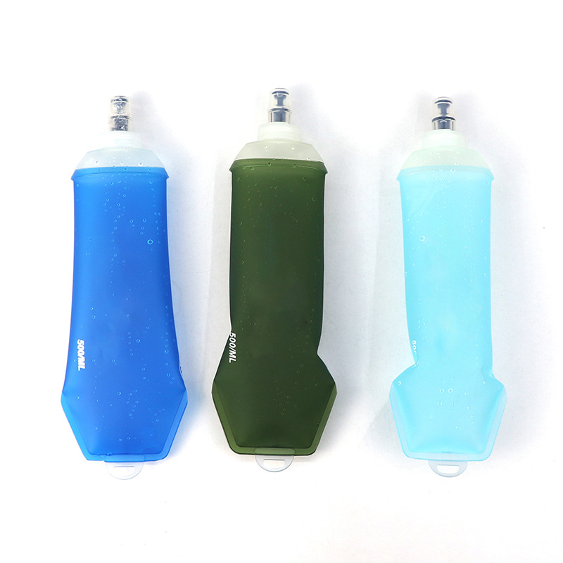 Outdoor sports folding soft water bottle TPU water bag, marathon running water replenishment equipment pic 5
