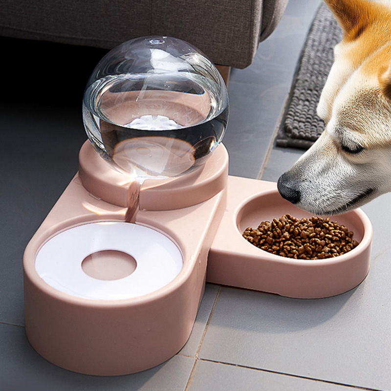 Aiyouhui pet Food utensils, cat bowl, cat basin, Double bowl water dispenser, two-in-one large capacity stainless steel dog bowl feeder thumbnail