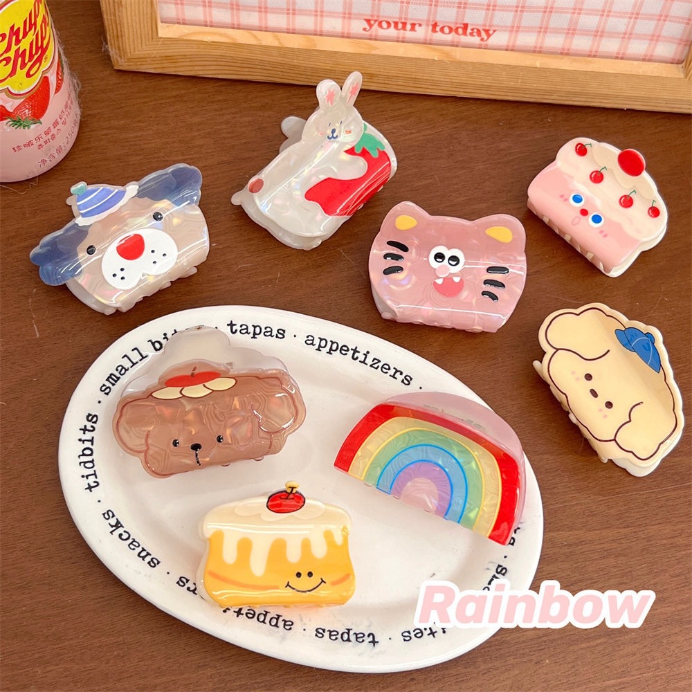 新款可爱卡通亚克力抓夹儿童发饰甜美发夹少女碎发夹后脑勺鲨鱼夹