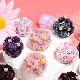 Colorful snowflake resin diamond heavy Industry diy acrylic beads, loose beads, mobile phone chain, cute beads, beaded pen accessories pic 1