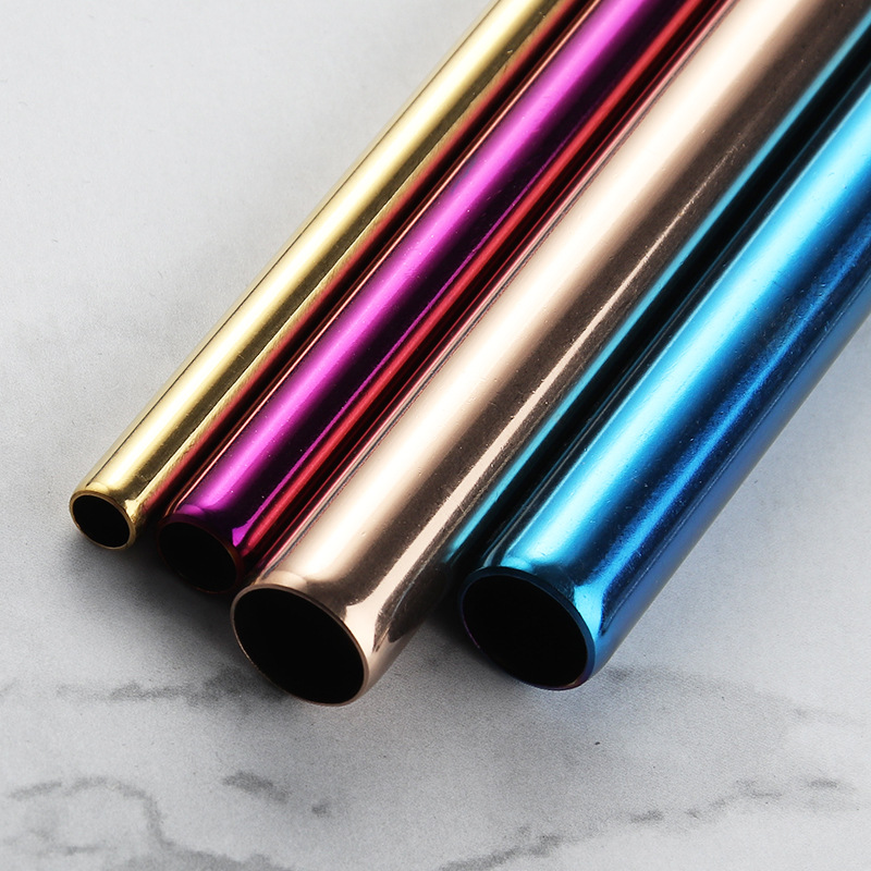 Cross-border 304 stainless steel straw manufacturer wholesale metal straws milk tea straw sets Amazon natural color drinking straws Application Scenario