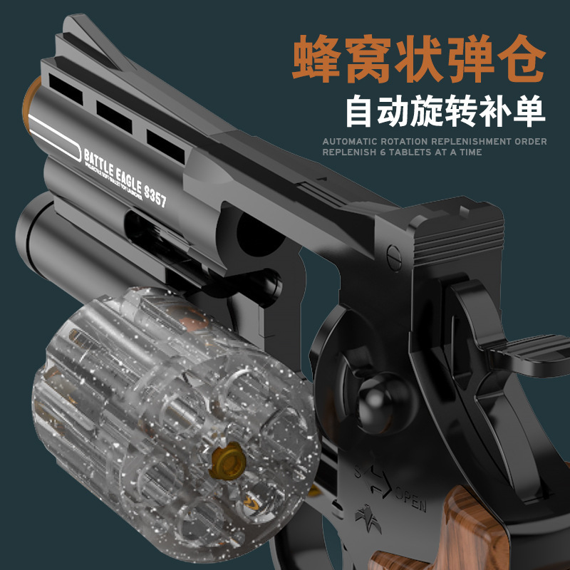 A replica of the S357 revolver soft projectile gun from Tiktok
