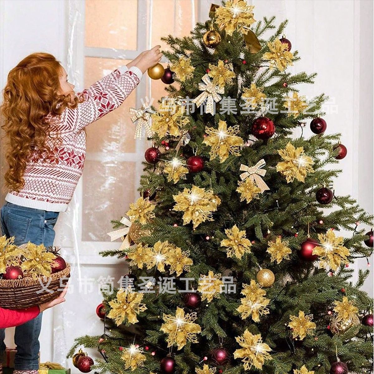 أزهار عيد الميلاد عبر الحدود الأمازونية اللامعة تتألق أشجار عيد الميلاد لتكريس عيد الميلاد لتكريس تقليد دي اليدوي Application Scenario