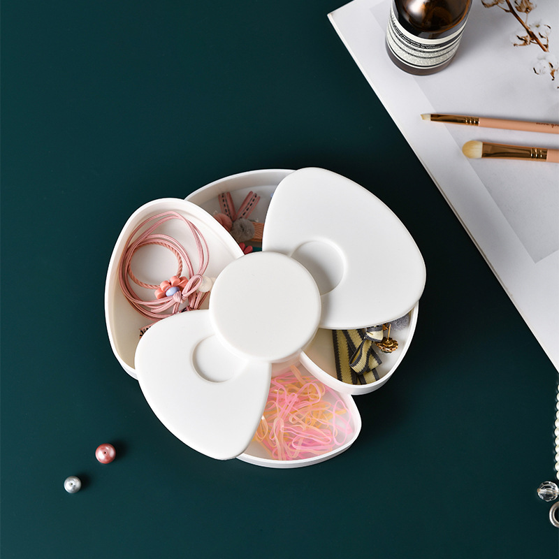 Rotating jewelry box desktop, multi-layer dust-proof jewelry, transparent plastic ABS storage box, jewelry necklace and accessory box Specification image