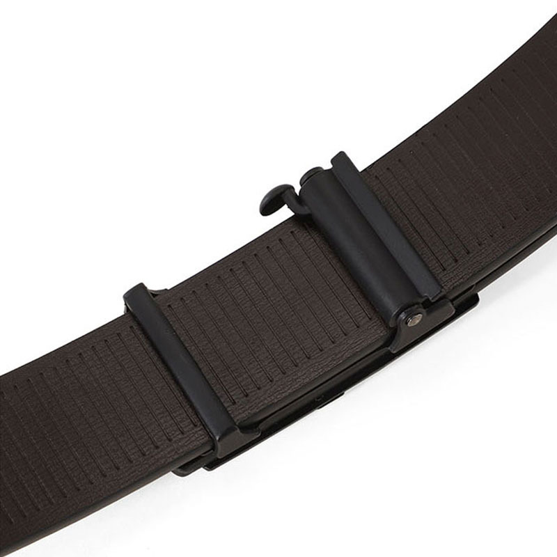 Manufacturers Direct Toothless Automatic Buckle Belt Men's Leather Laser Logo Business Leisure Belt Wholesale Male Hair details Picture
