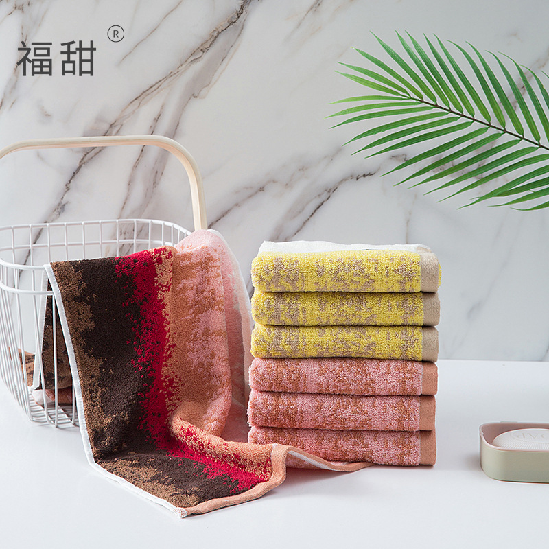 Fu Sweet Cotton Towel New Ins Network Red Wind Color Collision High-Grade Gifts Absorbent Face Towel With Hand Gift A Hair details Picture