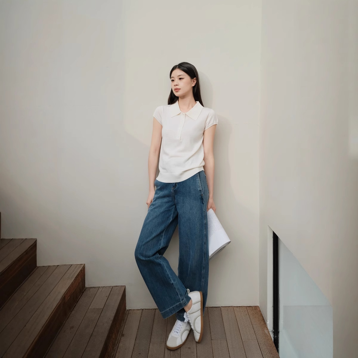女裤牛仔/牛仔裤/尾货/新塘牛仔裤阔腿裤女/裤子产品图