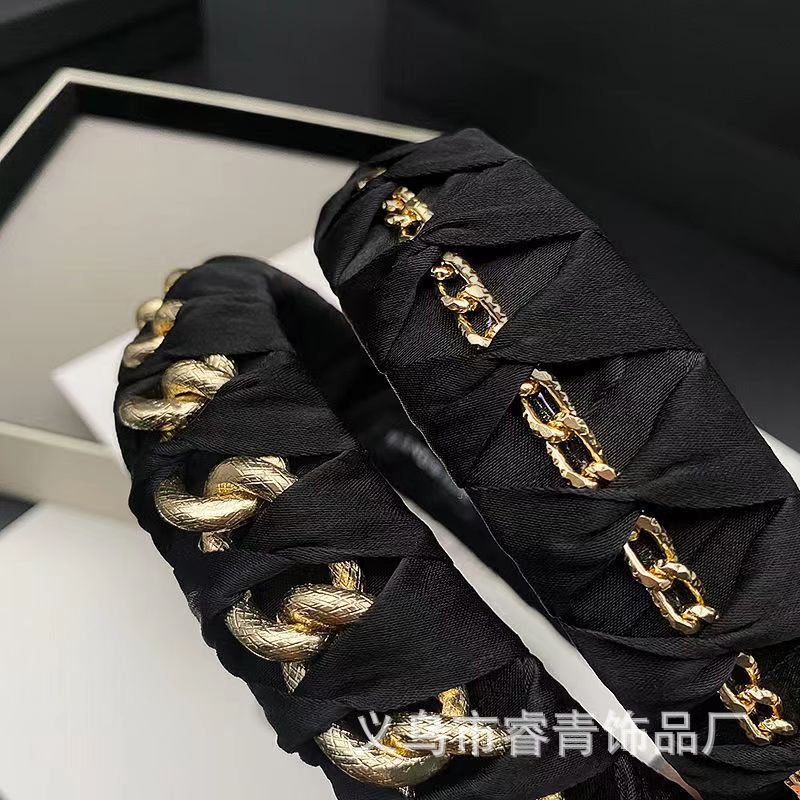 Retro chain hair bands, high-end metal wound hair clips, simple and versatile adult fashionable headbands, hair clip manufacturer wholesale details Picture