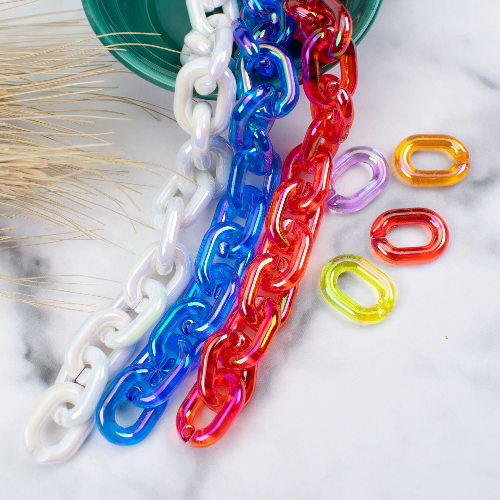 Acrylic Plastic Transparent Ab Bright Color 14*19 Chain Buckle Open Ring Diy Jewelry Bag Phone Case Accessories Application Scenario