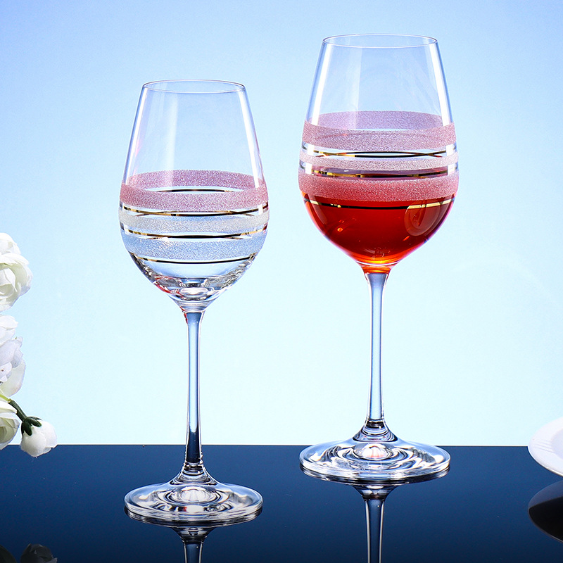 Pink colored wine goblets creativegoblet红酒杯高脚杯创意香槟杯白葡萄酒杯简约水晶