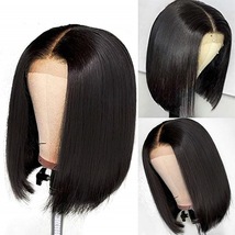 wigs欧美假发 女短直发中分黑色波波头套短款直发 亚马逊厂家现货