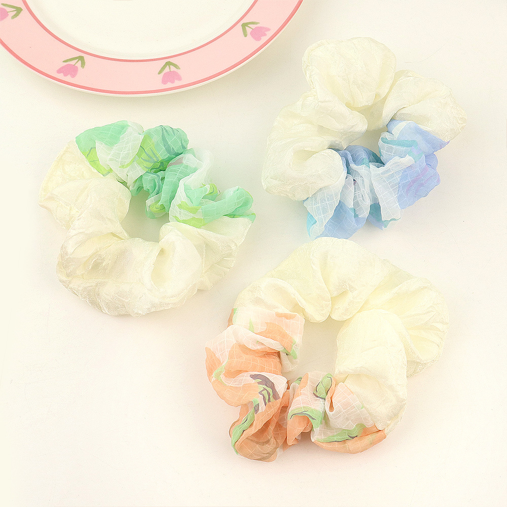 French Small Fresh Large Hair Circle For Women Cute Sweet Hair Tie Hair Accessories Candy Color Fabric Hair Tie Headgear Application Scenario