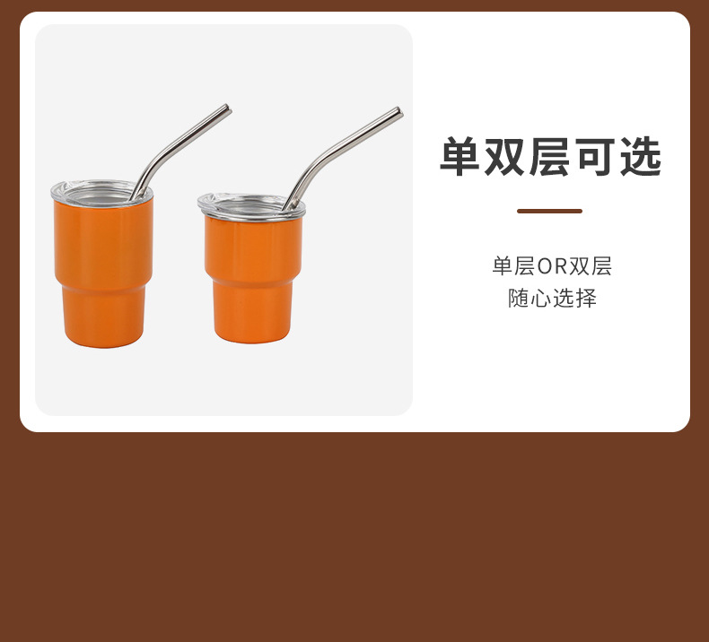家用不锈钢吸管杯单双层跨境防摔小酒杯3oz杯子迷你热升华吸管杯详情14