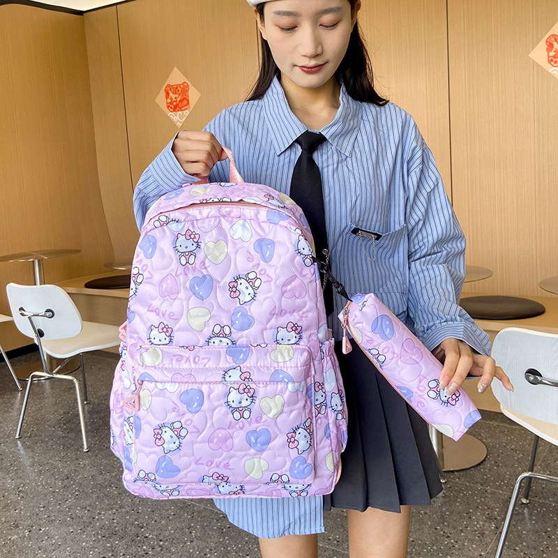 日系ins书包2024新款初高中学生上课大容量双肩包设计感小众背包