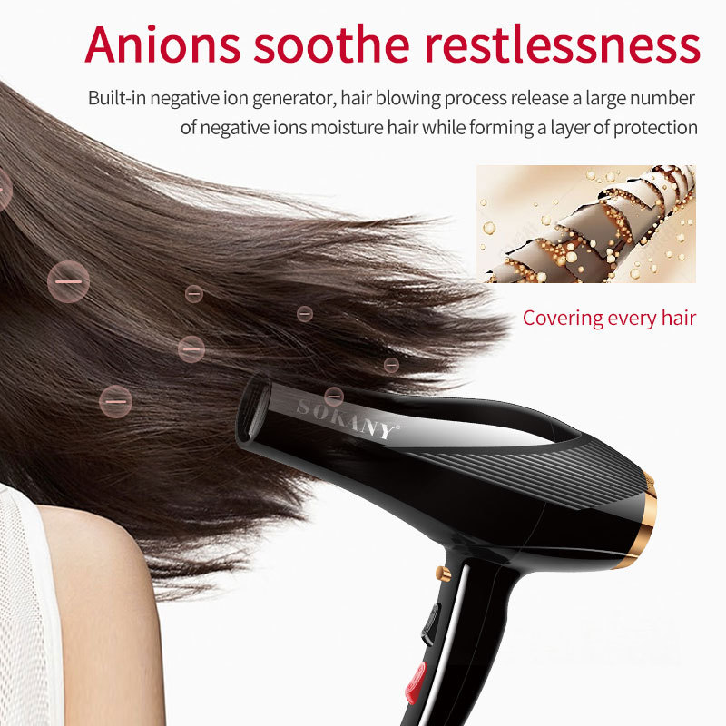 Cross-border SOKANY2214 hair dryer, hot and cold air hair dryer, high-power household, hotel and dormitory hair dryer details Picture