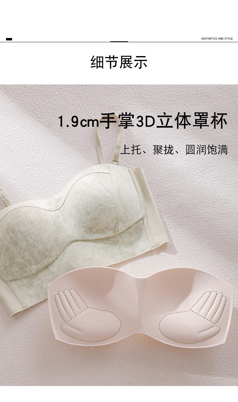 秋冬新款抹胸内衣女小胸聚拢美背一体细肩带无痕裹胸防走光文胸罩详情9