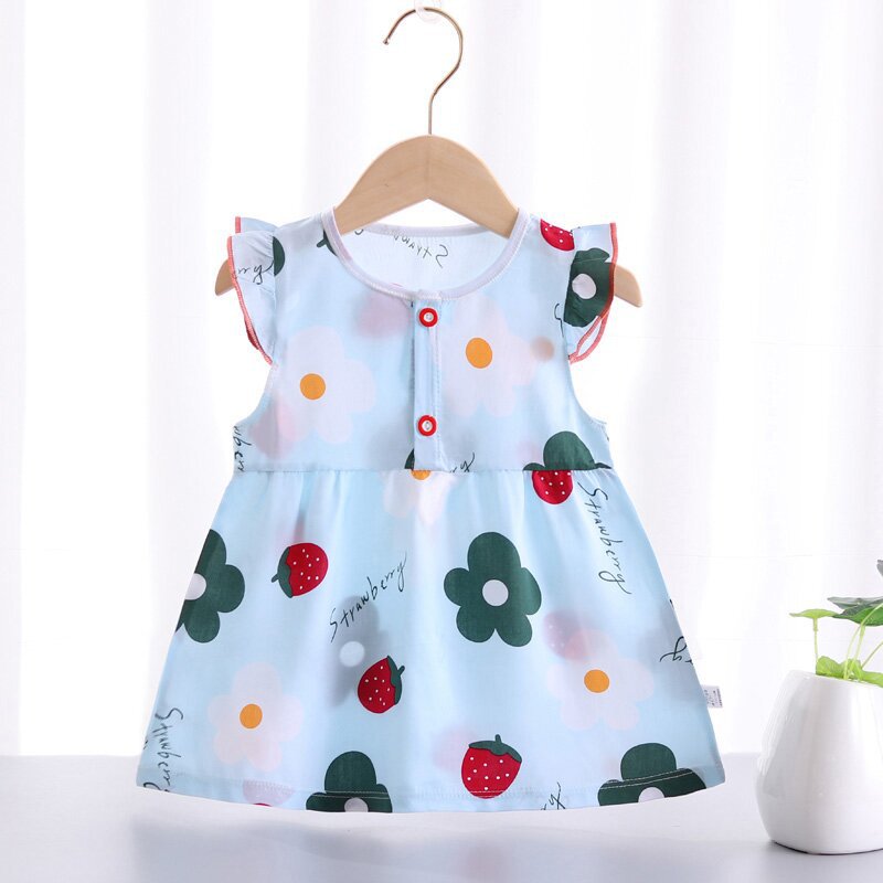 Summer dress for girls, thin cotton silk dress, girls' dress, children's princess dress, little girl, little girl, little baby, summer dress Item Picture