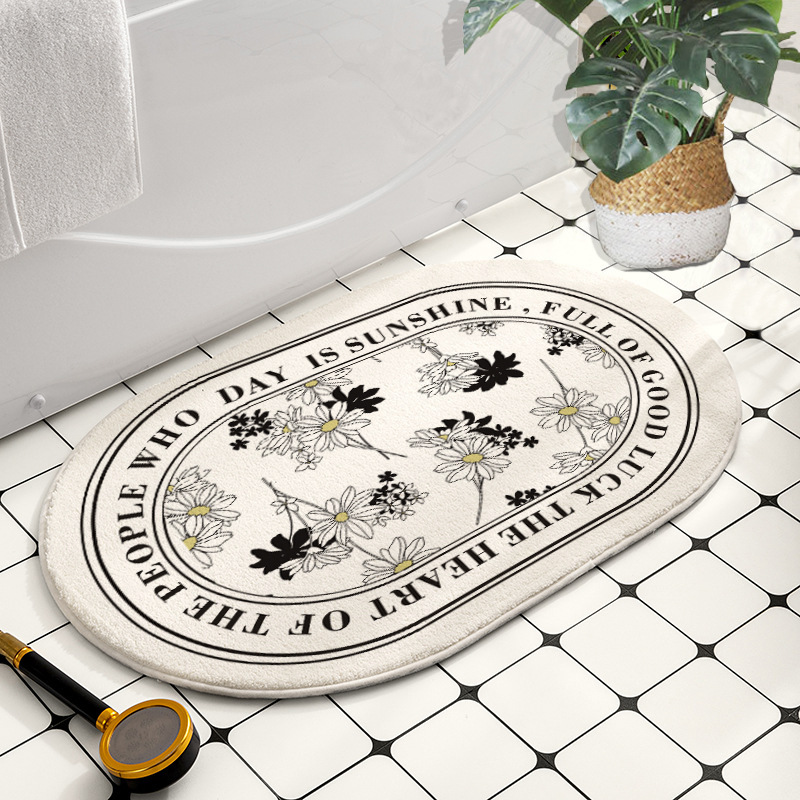 Fabricante una pieza de reemplazo de pelo oval imitación de cachemira baño antideslizante alfombrilla de baño alfombrilla de puerta absorbente alfombrilla de piso de inicio para el hogar Application Scenario