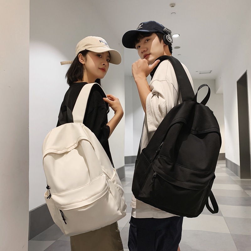 双肩包男士简约大容量旅行背包女休闲日系初中生高中大学生书包男