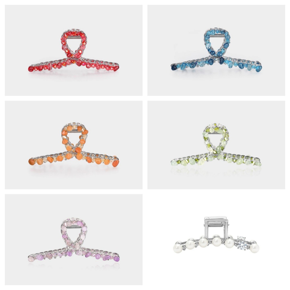 Natural crystal alloy, exquisite crushed stone hair grips, hair clips, amethyst hair clips, new handmade hair binding accessories for women