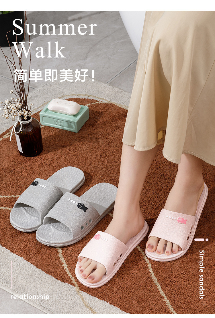 新款批发居家拖鞋女家用防滑浴室内男酒店民宿情侣可爱洗澡凉拖鞋详情1