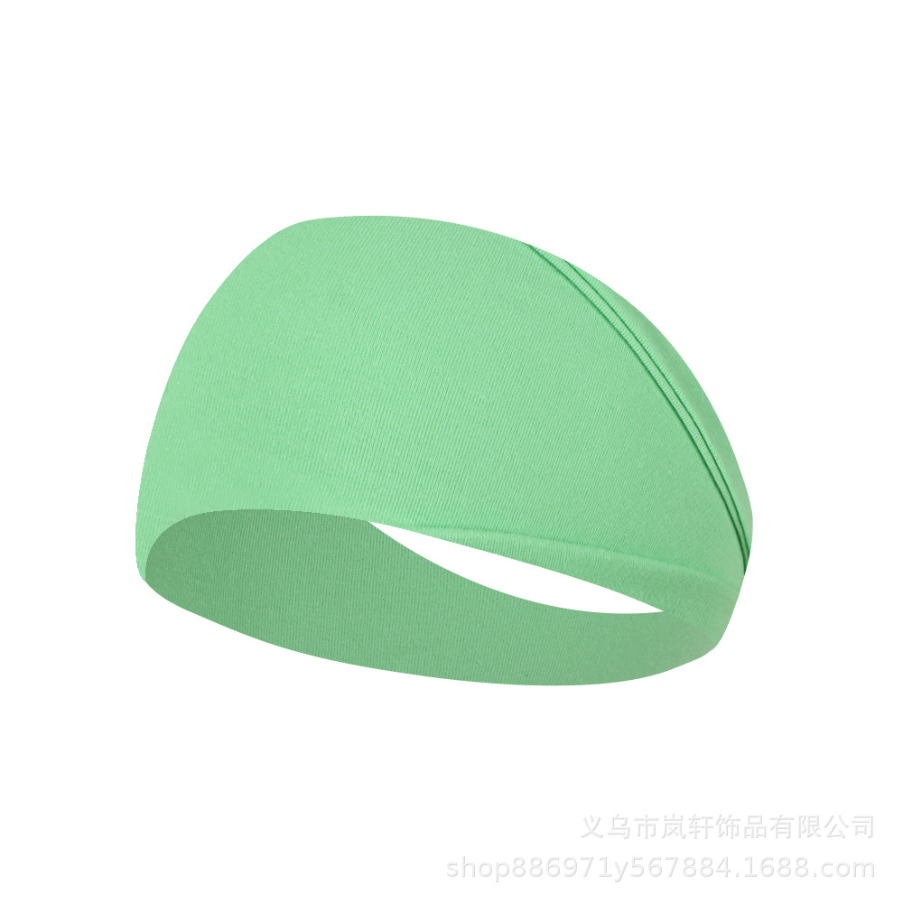 European and American sports headbands, yoga sweat-absorbing bands, men's and women's running and fitness headbands, elastic cotton headscarves, solid-color headbands and hair accessories Specification image