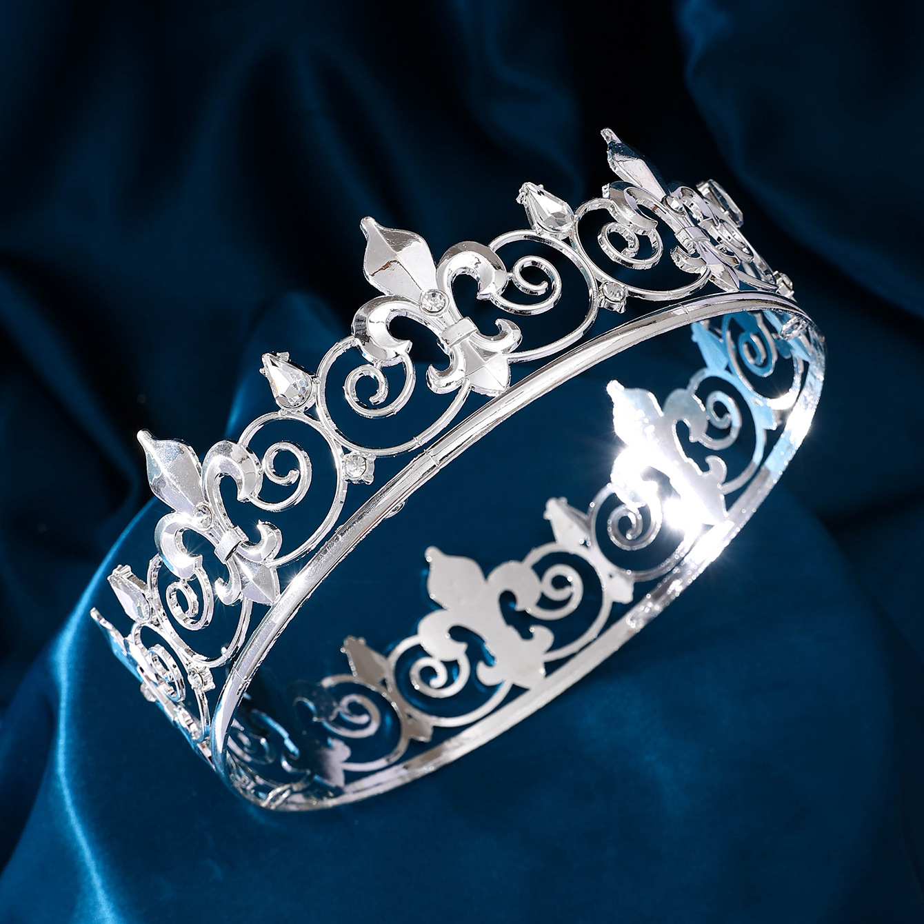 Men's king and queen crowns, hair accessories, headwear, performance headwear, suitable for both men and women, prince and princess beauty pageant champion crowns Specification image