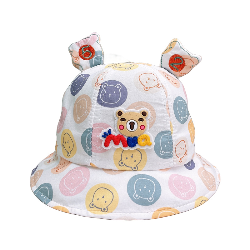 Children's Sun Hat Children's Fisherman Hat New Baby Hat Spring And Autumn Cartoon Bear Sun Baby Hat Outdoor Travel Children's Hat Female Treasure Beach Hat Item Picture