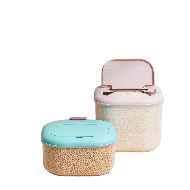 Rice bucket kitchen moisture-proof 20-jin plastic rice jar storage box, 12-jin insect-proof rice flour storage box, rice box, 01012-337 Item Picture