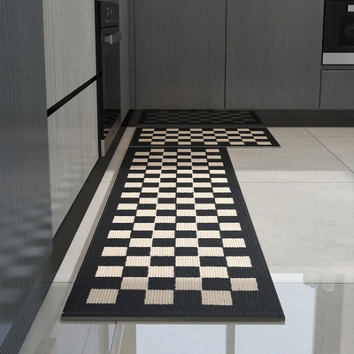 Cross-border kitchen floor mat household strip absorbent oil absorbent non-slip foot mat Machine washable resistant to dirty carpet woven mat thumbnail