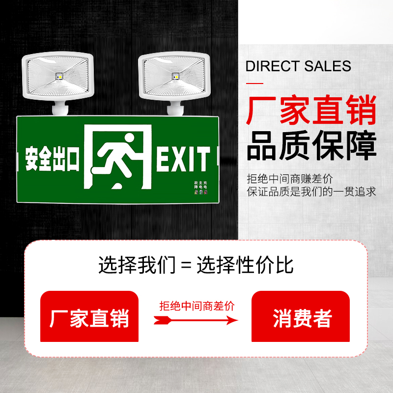Fire emergency lights, safety exit indicator lights, evacuation signs, multi-functional two-in-one ultra-bright emergency lighting fixtures details Picture