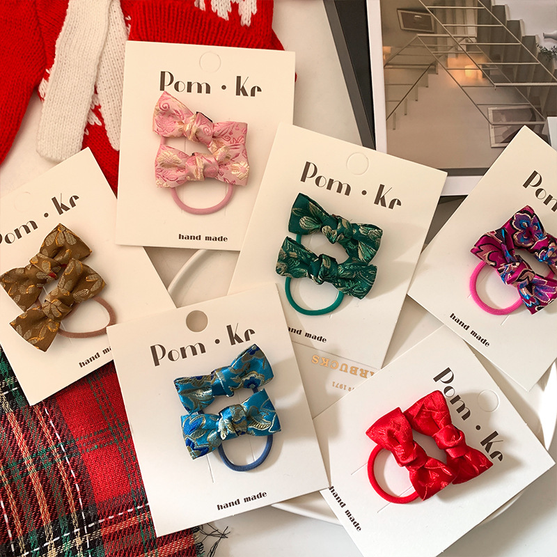 New bow hairpin pair, new Chinese-style colorful children's and baby hairpin, festival headwear, bangs hairpin