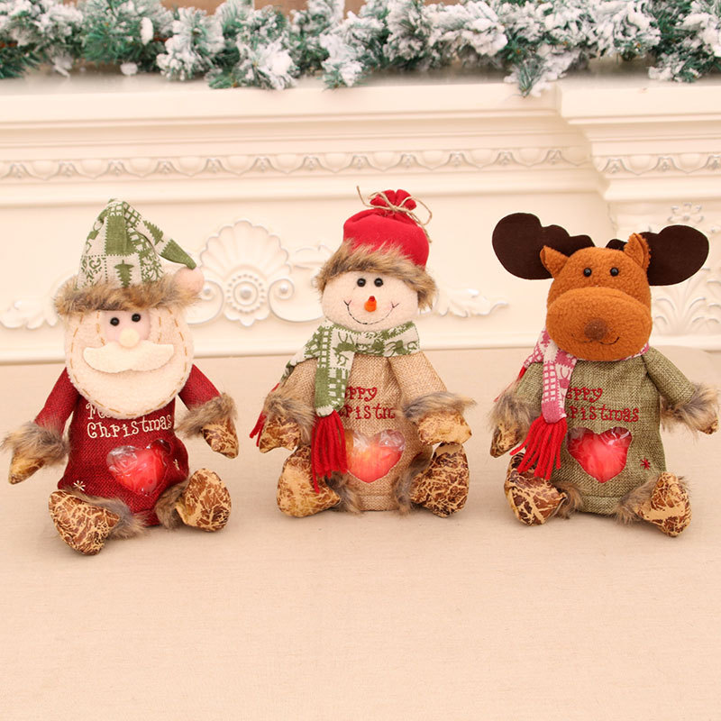 Christmas Apple Bag Zipper Christmas Gift Bag Christmas Eve Apple Bag Old Man Doll Gift Bag