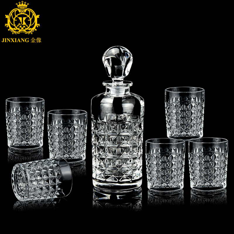 7 Piece Glass Whisky Glass Decanter Set Wine Glass Men's Gift Whisky Glass Set
