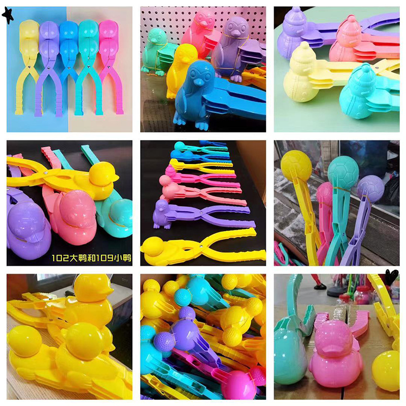 Snowball clip Play snow tool clip snowball magic duck snow clip toy snowball fight snow set equipment Children's large penguin snowball clip Astronaut Santa Claus football Mickey snowball clip 38 cm