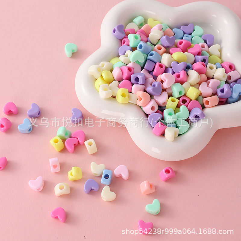 12mm heart-shaped large-hole beads, loose beads, diy handcrafted beaded weaving material, shoelaces, accessories, bags, pendants, ornaments full figure