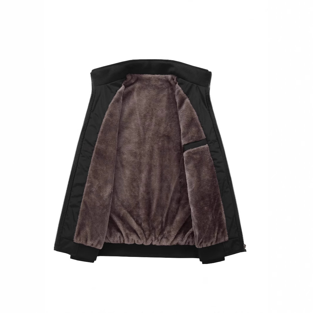 Winter men's coats, cotton-padded jackets for middle-aged and elderly people with fleece jackets, stand-up collars, casual and warm are selling well Specification image