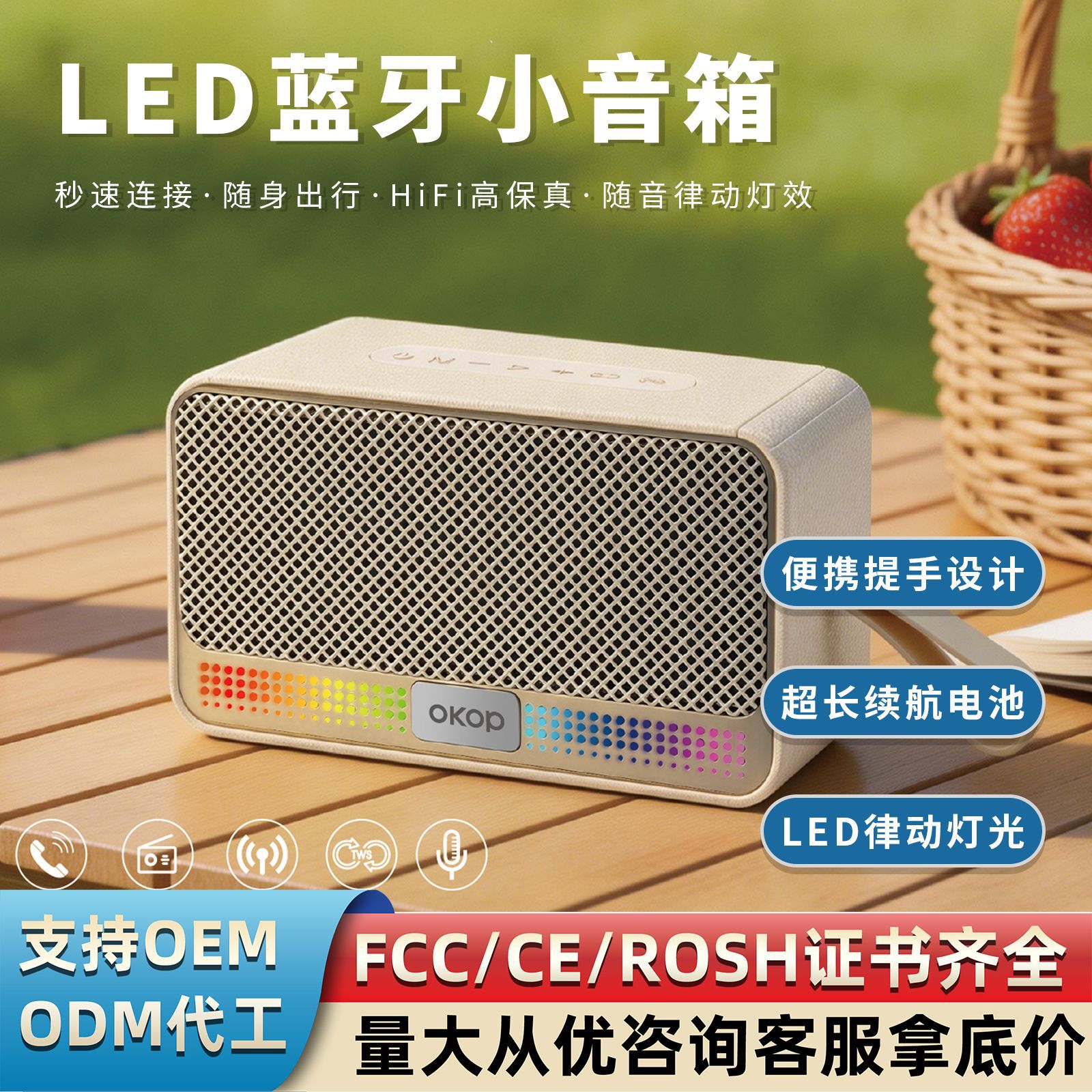 872 bluetooth speaker transfronterizo nuevo portátil al aire libre bluetooth handheld heavy bass TF tarjeta slot subwoofer
