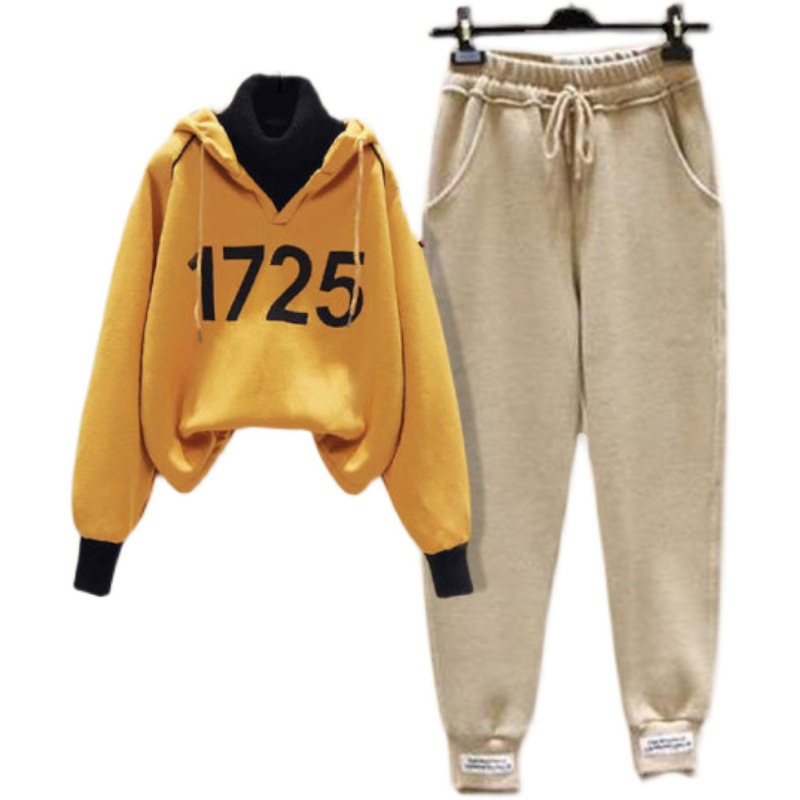 202 New Style 4 Autumn and Winter Junior High School Student Women's Clothing for Girls aged 5, 2 Korean version fleece hoodie 6 Set 8 Item Picture
