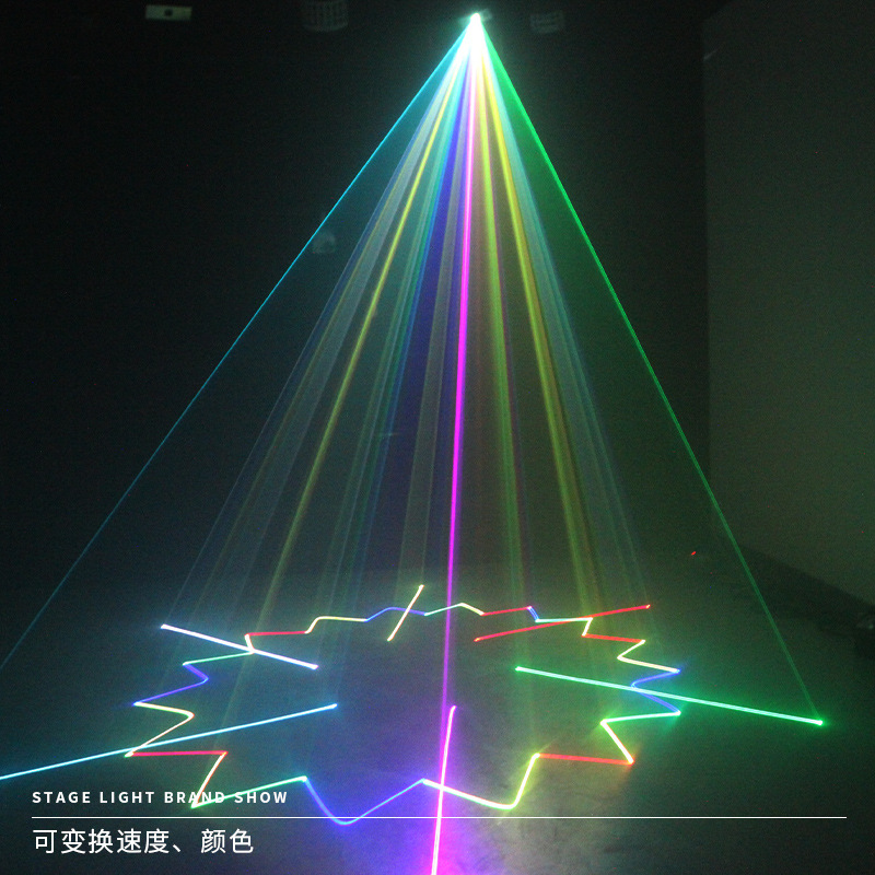 Voice-controlled full-color animated laser lights, laser spotlights, dance lights, stage lighting, ambient lighting, KTV private room laser details Picture