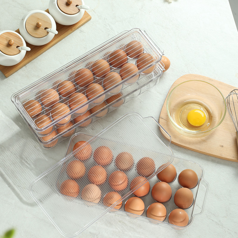 Refrigerator egg compartment, egg box storage, preservation box, simple kitchen refrigerator egg rack, refrigerator egg storage box