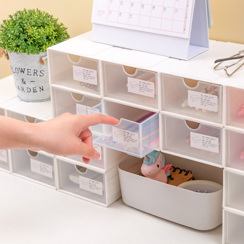 Desktop drawer-type storage box, desk stationery, office desk storage rack, small storage cabinet on student dormitory desks details Picture