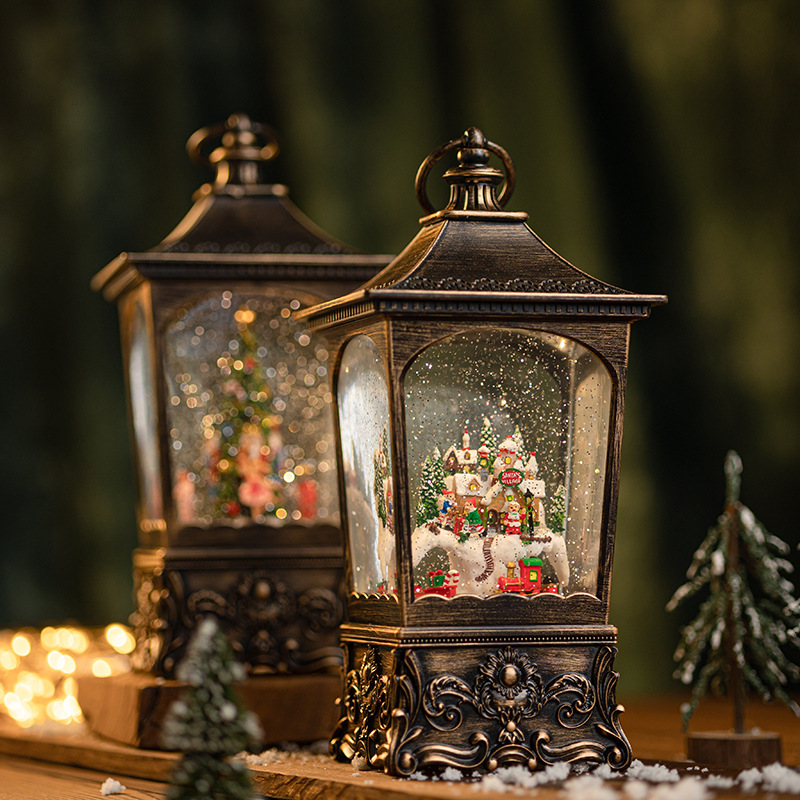Christmas music box, music box, crystal ball, Santa Claus, snowfall figure-piece, rotating interior scene, birthday gift for children Specification image
