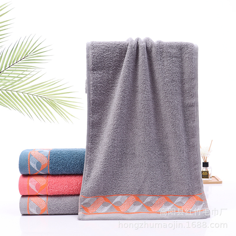 Striped dark cotton cross-border towel manufacturer wholesale thick cotton absorbent face towel gift box with embroidered logo pic 21