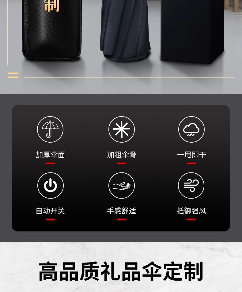 全自动雨伞定制可印logo广告伞晴雨两用批发折叠防紫外线图案定制详情3