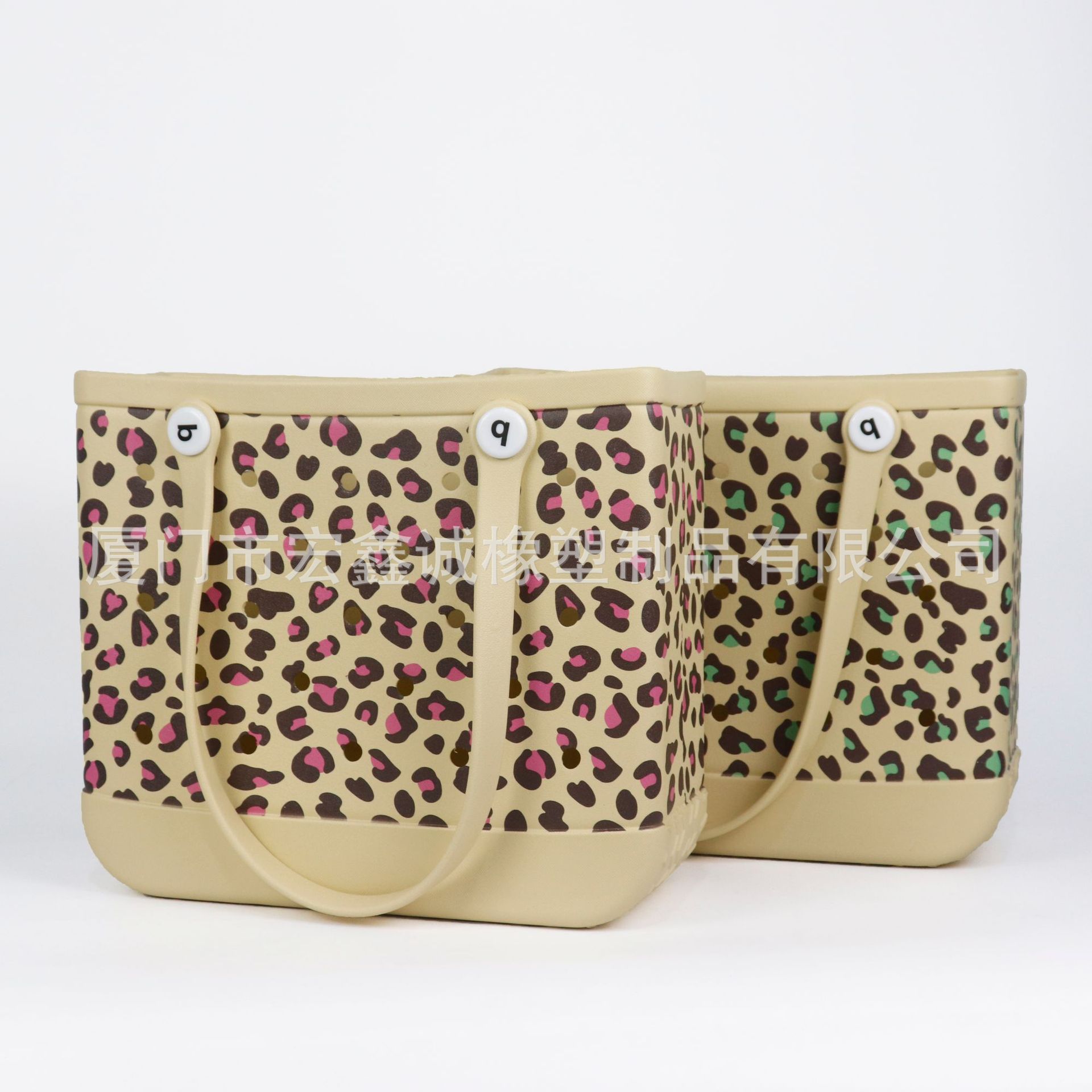 New small-sized waterproof storage hand-held basket pet hole bag printed fashionable travel eva beach bag for ladies details Picture