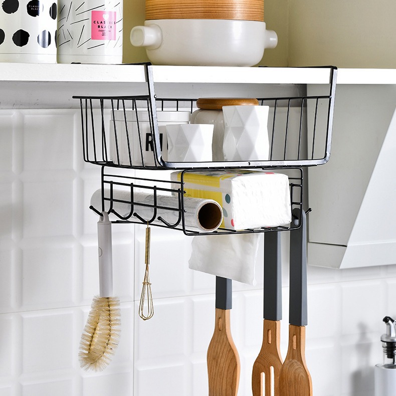 Household Closet Storage Rack Kitchen Cabinets Under The Hanging Shelf Compartment Hanging Basket Hanging Storage Organizer Household Storage Basket
